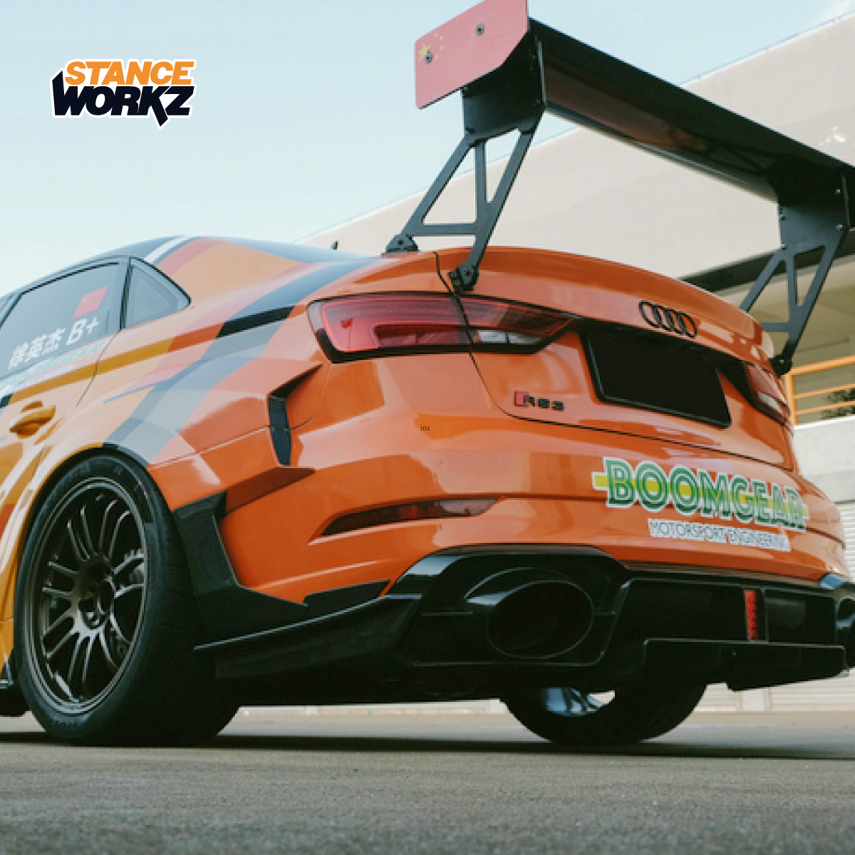 stanceworkz Audi rs3 carbon fiber body kit rear spat or side spat