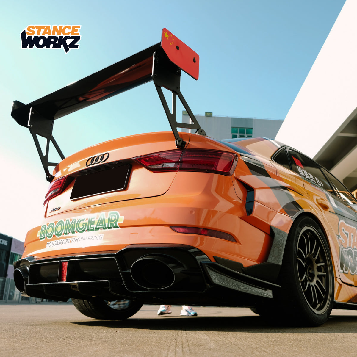 stanceworkz Audi rs3 carbon fiber body kit rear spat or side spat