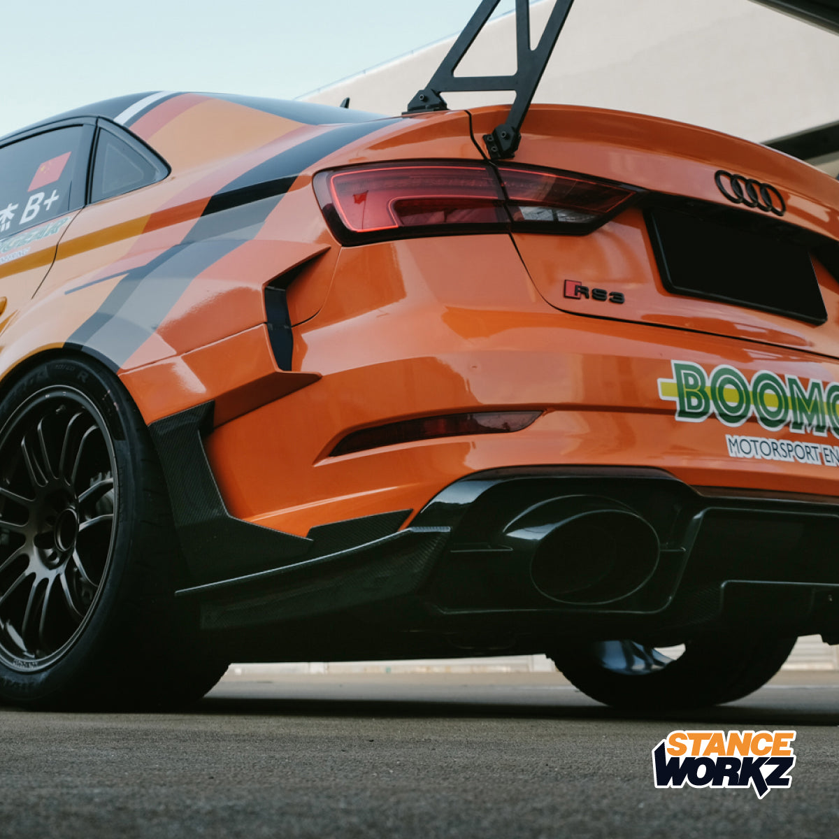 stanceworkz Audi rs3 carbon fiber body kit rear spat or side spat